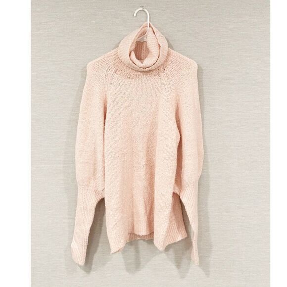 Sea bleu pink oversized wool blend turtleneck sweater size small - Picture 1 of 3